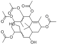 structure of CAS# 167906-75-4, Taxachitriene B;[2,3,5,7-tetraacetyloxy-10-hydroxy-8-(hydroxymethyl)-4,14,15,15-tetramethyl-13-bicyclo[9.3.1]pentadeca-1(14),3,8-trienyl] acetate