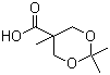 structure of CAS# 16837-14-2, 2,2,5-Trimethyl-1,3-dioxane-5-carboxylic acid