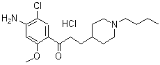 structure of CAS# 168986-60-5, RS 67333;1-(4-Amino-5-chloro-2-methoxyphenyl)-3-(1-butyl-4-piperidinyl)-1-propanone hydrochloride
