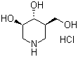 结构式 CAS# 169105-89-9, (3R,4R,5R)-5-(羟基甲基)哌啶-3,4-二醇盐酸盐