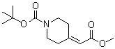 structure of CAS# 169206-65-9, 4-(Methoxycarbonylmethylene)piperidine-1-carboxylic acid tert-butyl ester