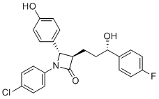 structure of CAS# 1700622-08-7, Ezetimibe Desfluoro Chloro Impurity;(3R,4S)-1-(4-Chlorophenyl)-3-[(S)-3-(4-fluorophenyl)-3-hydroxypropyl]-4-(4-hydroxyphenyl)azetidine-2-one