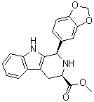 结构式 CAS# 171596-41-1, (1R,3R)-1-(1,3-苯并二氧杂环戊烯-5-基)-2,3,4,9-四氢-1H-吡啶并[3,4-b]吲哚-3-羧酸甲酯