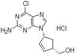 结构式 CAS# 172015-79-1, (1S,4R)-4-(2-氨基-6-氯-9H-嘌呤-9-基)-2-环戊烯-1-甲醇盐酸盐