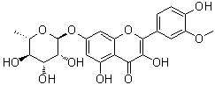 Isorhamnetin 7-alpha-L-rhamnoside molecular structure (CAS 17331-72-5)