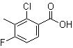 结构式 CAS# 173315-54-3, 2-氯-4-氟-3-甲基苯甲酸