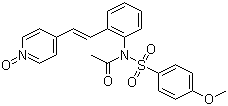 结构式 CAS# 173529-46-9, HMN 214; (E)-4-[2-[2-[N-乙酰基-N-[(4-甲氧基苯基)磺酰]氨基]苯基]乙烯基]吡啶 1-氧化物