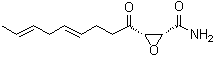 structure of CAS# 17397-89-6, Cerulenin;(2R,3S)-3-[(4E,7E)-1-Oxo-4,7-nonadien-1-yl]-2-oxiranecarboxamide; Helicocerin
