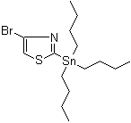 结构式 CAS# 173978-98-8, 4-溴-2-(三丁基锡烷基)噻唑