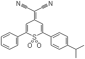结构式 CAS# 174493-15-3, 2-[2-[4-(1-甲基乙基)苯基]-1,1-二氧代-6-苯基-4H-噻喃-4-亚基]丙二腈