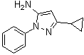 结构式 CAS# 175137-45-8, 3-环丙基-1-苯基-1H-吡唑-5-胺