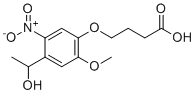 4-(4-(1-Hydroxyethyl)-2-methoxy-5-nitrophenoxy)butanoic acid molecular structure (CAS 175281-76-2)