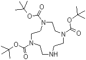 structure of CAS# 175854-39-4, 1,4,7-Tri-Boc-1,4,7,10-tetraazacyclododecane;Tri-tert-butyl 1,4,7,10-tetraazacyclotetradecane-1,4,7-tricarboxylate