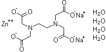 结构式 CAS# 176736-49-5, 乙二胺四乙酸二钠锌盐四水合物