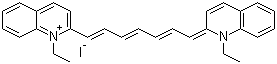 structure of CAS# 17695-32-8, 1,1'-Diethyl-2,2'-quinotricarbocyanine iodide;1-Ethyl-2-[7-(1-ethyl-2(1H)-quinolylidene)hepta-1,3,5-trienyl]quinolinium iodide