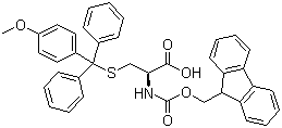 结构式 CAS# 177582-21-7, Fmoc-S-(4-甲氧基三苯甲基)-L-半胱氨酸; N-芴甲氧羰基-S-(4-甲氧基三苯甲基)-L-半胱氨酸