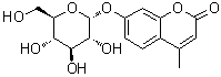 structure of CAS# 17833-43-1, 7-(alpha-D-Glucopyranosyloxy)-4-methyl-2H-1-benzopyran-2-one;4'-Methylumbelliferyl alpha-D-glucopyranoside; 4-Methylumbelliferyl alpha-D-glucopyranoside; 4-Methylumbelliferyl alpha-D-glucose