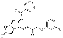 structure of CAS# 178454-81-4, (3aR,4R,5R,6aS)-5-(Benzoyloxy)-4-[(1E)-4-(3-chlorophenoxy)-3-oxo-1-buten-1-yl]hexahydro-2H-cyclopenta[b]furan-2-one
