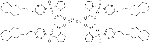 结构式 CAS# 178879-60-2, 四[(R)-(+)-N-(对十二烷基苯磺酰)卟啉]二铑