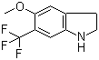 structure of CAS# 178896-79-2, 5-Methoxy-6-(trifluoromethyl)indoline;2,3-Dihydro-5-methoxy-6-(trifluoromethyl)-1H-indole