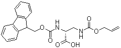 structure of CAS# 178924-05-5, N-[(9H-Fluoren-9-ylmethoxy)carbonyl]-3-[[(2-propen-1-yloxy)carbonyl]amino]-D-alanine;Fmoc-D-Dap(Alloc); Fmoc-D-Dap(Alloc)-OH
