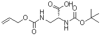 结构式 CAS# 179251-60-6, N-[叔丁氧羰基]-3-[[(2-丙烯-1-基氧基)羰基]氨基]-D-丙氨酸