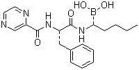 structure of CAS# 179324-69-7, Bortezomib;[(1R)-3-Methyl-1-[[(2S)-1-oxo-3-phenyl-2-[(pyrazinylcarbonyl)amino]propyl]amino]butyl]-boronic acid; Velcade; DPBA