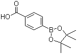 结构式 CAS# 180516-87-4, 4-羧基苯硼酸频那醇酯; 4-(4,4,5,5-四甲基-1,3,2-二氧杂环戊硼烷-2-基)苯甲酸