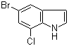 结构式 CAS# 180623-89-6, 5-溴-7-氯-1H-吲哚