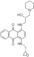结构式 CAS# 1821496-27-8, 1-[[(2S)-2-羟基-3-(1-哌啶基)丙基]氨基]-4-[[(2S)-2-环氧乙烷基甲基]氨基]-9,10-蒽醌