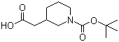 结构式 CAS# 183483-09-2, N-Boc-3-哌啶乙酸; 1-叔丁氧羰基-3-哌啶乙酸
