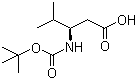 structure of CAS# 183990-64-9, (R)-3-[(tert-Butoxycarbonyl)amino]-4-methylpentanoic acid