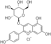 结构式 CAS# 18466-51-8, 花葵素单葡糖苷