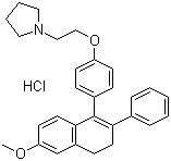 结构式 CAS# 1847-63-8, 1-[2-[4-(3,4-二氢-6-甲氧基-2-苯基-1-萘基)苯氧基]乙基]吡咯烷盐酸盐
