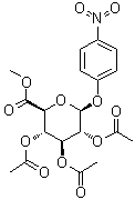 structure of CAS# 18472-49-6, Methyl p-nitrophenyl 2,3,4-tri-O-acetyl-beta-D-glucouronate;Methyl p-nitrophenyl 2,3,4-tri-O-acetyl-beta-D-glucopyranosiduronate
