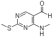 结构式 CAS# 185040-32-8, 4-(甲基氨基)-2-(甲硫基)嘧啶-5-甲醛