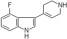 结构式 CAS# 185255-80-5, 4-氟-3-(1,2,3,6-四氢-4-吡啶基)-1H-吲哚