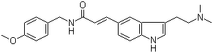 3-[3-[2-Dimethylaminoethyl]-1H-indol-5-yl]-N-[4-methoxybenzyl]acrylamide molecular structure (CAS 185259-85-2)