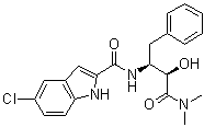 结构式 CAS# 186392-40-5, 5-氯-N-[(1S,2R)-3-(二甲基氨基)-2-羟基-3-氧代-1-(苯基甲基)丙基]-1H-吲哚-2-甲酰胺