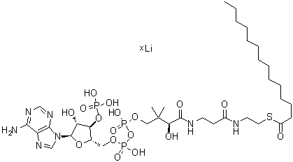 结构式 CAS# 187100-75-0, 辅酶 A S-十四烷酸酯锂盐