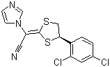 结构式 CAS# 187164-19-8, 卢立康唑; 4-(2,4-二氯苯基)-1,3-二硫戊环-2-叉-1-咪唑基乙腈