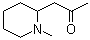 structure of CAS# 18747-42-7, Methylisopunicine;(+/-)-1-Methylpelletierine; (+/-)-N-Methylpelletierine; Methylisopunicine; N-Methylisopelletierine; 1-(1-Methyl-2-piperidinyl)-2-propanone