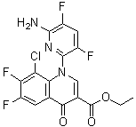structure of CAS# 189279-51-4, 1-(6-Amino-3,5-difluoro-2-pyridinyl)-8-chloro-6,7-difluoro-1,4-dihydro-4-oxo-3-quinolinecarboxylic acid ethyl ester