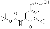 structure of CAS# 18938-60-8, N-[(1,1-Dimethylethoxy)carbonyl]-L-tyrosine 1,1-dimethylethyl ester;(S)-2-[(tert-Butoxycarbonyl)amino]-3-(4-hydroxyphenyl)propionic acid tert-butyl ester; Boc-L-tyrosine tert-butyl ester