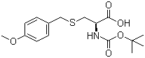 structure of CAS# 18942-46-6, Boc-S-(4-methoxybenzyl)-L-cysteine;Boc-Cys(pMeOBzl)-OH; N-(Tert-butoxycarbonyl)-S-(4-methoxybenzyl)-L-cysteine; (S)-2-(Tert-butoxycarbonylamino)-3-(4-methoxybenzylthio)propanoic acid