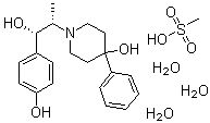 structure of CAS# 189894-57-3, Traxoprodil mesylate hydrate;(alphaS,beta S)-4-Hydroxy-alpha-(4-hydroxyphenyl)-beta-methyl-4-phenyl-1-piperidineethanol methanesulfonate hydrate