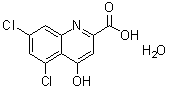 结构式 CAS# 190908-40-8, 5,7-二氯-4-羟基-2-喹啉羧酸一水合物