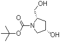 结构式 CAS# 191280-88-3, (2S,4S)-4-羟基-2-(羟甲基)吡咯烷-1-羧酸叔丁酯