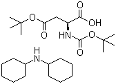 结构式 CAS# 1913-12-8, N-叔丁氧羰基-L-天冬氨酸 4-叔丁酯二环己胺盐
