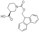 structure of CAS# 193693-68-4, (S)-1,3-Piperidinedicarboxylic acid 1-(9H-fluoren-9-ylmethyl) ester;(3S)-1,3-Piperidinedicarboxylic acid 1-(9H-fluoren-9-ylmethyl) ester